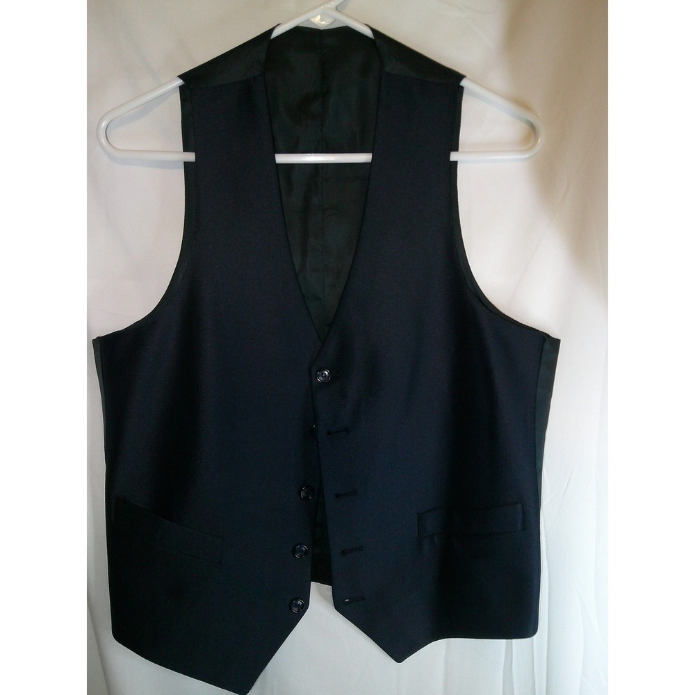 Men's Dress Vest Formal Business Suit Waistcoat  Navy‎ Blue Size Small